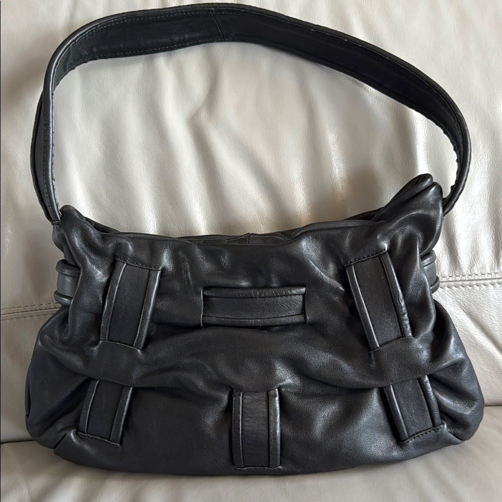 Donald J. Pliner Black Leather Luxury Shoulder Bag